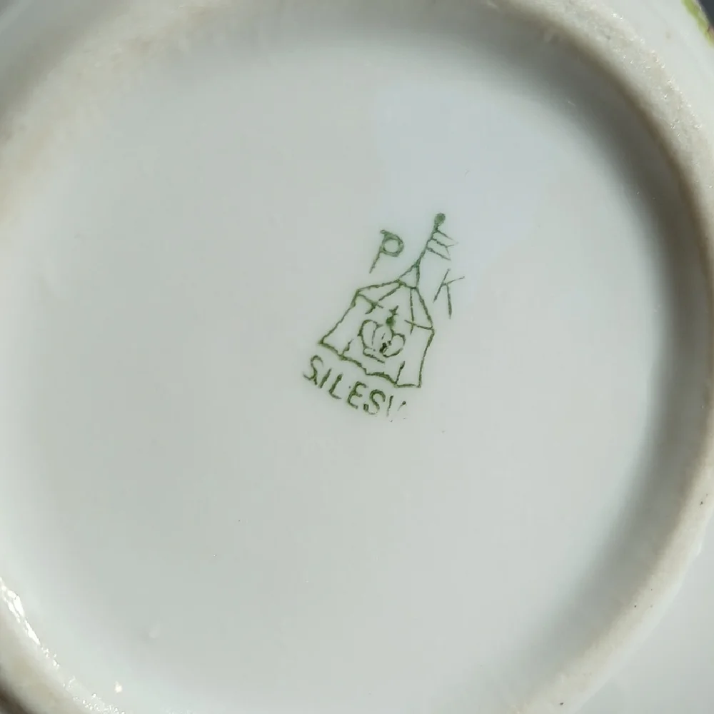 Antique P. K. Silesia Floral Porcelain Vanity Set